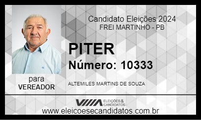 Candidato PITER 2024 - FREI MARTINHO - Eleições