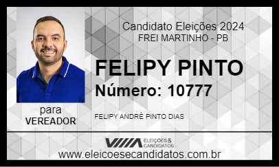 Candidato FELIPY PINTO 2024 - FREI MARTINHO - Eleições