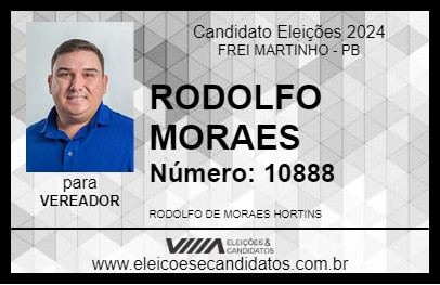 Candidato RODOLFO MORAES 2024 - FREI MARTINHO - Eleições