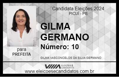 Candidato GILMA GERMANO 2024 - PICUÍ - Eleições