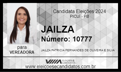 Candidato JAILZA 2024 - PICUÍ - Eleições