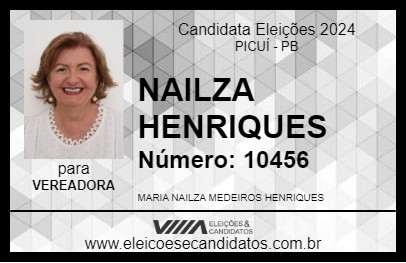 Candidato NAILZA HENRIQUES 2024 - PICUÍ - Eleições