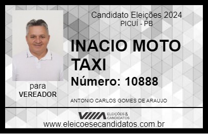 Candidato INACIO MOTO TAXI 2024 - PICUÍ - Eleições