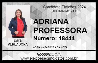 Candidato ADRIANA PROFESSORA 2024 - QUEIMADAS - Eleições