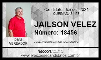 Candidato JAILSON VELEZ 2024 - QUEIMADAS - Eleições