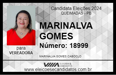 Candidato MARINALVA GOMES 2024 - QUEIMADAS - Eleições