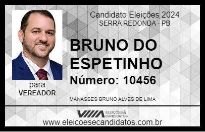 Candidato BRUNO DO ESPETINHO 2024 - SERRA REDONDA - Eleições