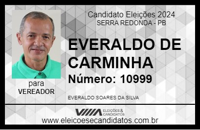 Candidato EVERALDO DE CARMINHA 2024 - SERRA REDONDA - Eleições