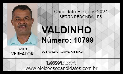 Candidato VALDINHO 2024 - SERRA REDONDA - Eleições