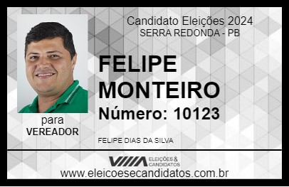 Candidato FELIPE MONTEIRO 2024 - SERRA REDONDA - Eleições