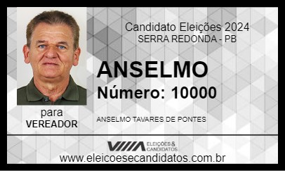 Candidato ANSELMO 2024 - SERRA REDONDA - Eleições