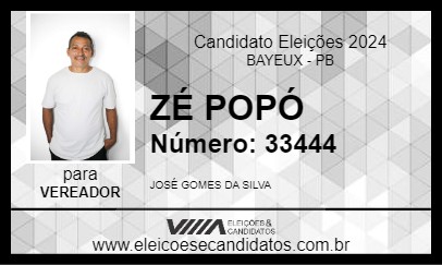 Candidato ZÉ POPÓ 2024 - BAYEUX - Eleições