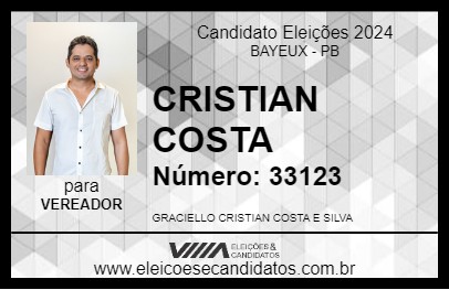 Candidato CRISTIAN COSTA 2024 - BAYEUX - Eleições