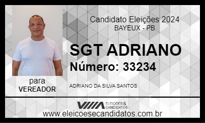 Candidato SGT ADRIANO 2024 - BAYEUX - Eleições