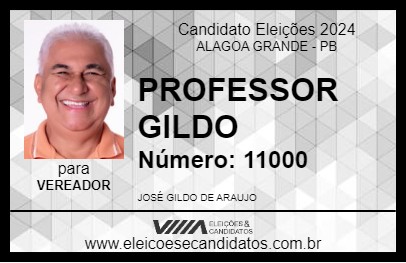 Candidato PROFESSOR GILDO 2024 - ALAGOA GRANDE - Eleições