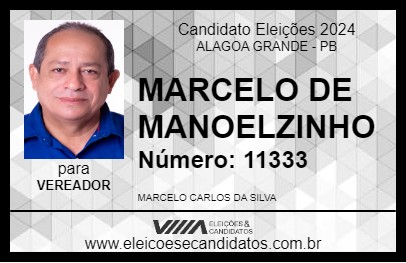 Candidato MARCELO DE MANOELZINHO 2024 - ALAGOA GRANDE - Eleições