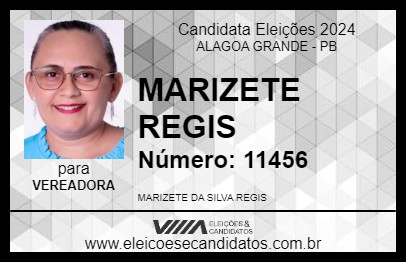 Candidato MARIZETE REGIS 2024 - ALAGOA GRANDE - Eleições