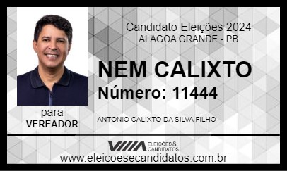 Candidato NEM CALIXTO 2024 - ALAGOA GRANDE - Eleições