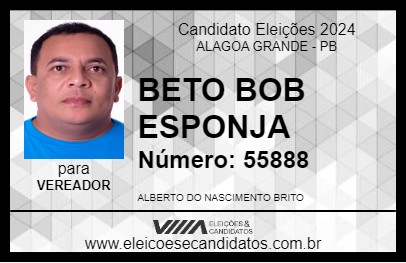 Candidato BETO BOB ESPONJA 2024 - ALAGOA GRANDE - Eleições