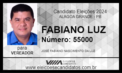 Candidato FABIANO LUZ 2024 - ALAGOA GRANDE - Eleições