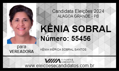 Candidato KÊNIA SOBRAL 2024 - ALAGOA GRANDE - Eleições