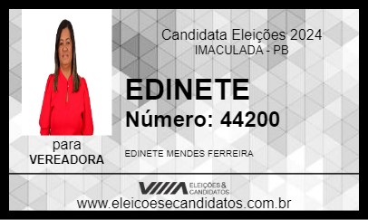 Candidato EDINETE 2024 - IMACULADA - Eleições