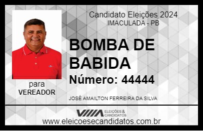 Candidato BOMBA DE BABIDA 2024 - IMACULADA - Eleições