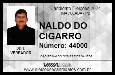 Candidato NALDO DO CIGARRO 2024 - IMACULADA - Eleições