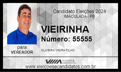 Candidato VIEIRINHA 2024 - IMACULADA - Eleições