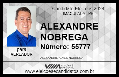 Candidato ALEXANDRE NOBREGA 2024 - IMACULADA - Eleições