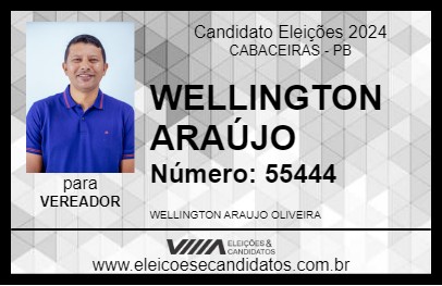 Candidato WELLINGTON ARAÚJO 2024 - CABACEIRAS - Eleições