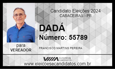 Candidato DADÁ 2024 - CABACEIRAS - Eleições