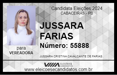 Candidato JUSSARA FARIAS 2024 - CABACEIRAS - Eleições