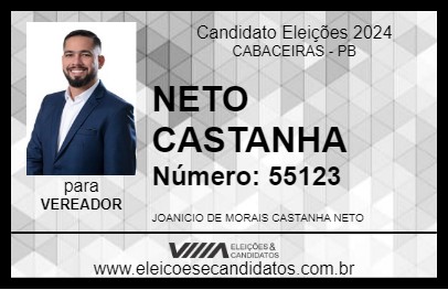 Candidato NETO CASTANHA 2024 - CABACEIRAS - Eleições