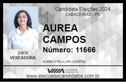 Candidato AUREA CAMPOS 2024 - CABACEIRAS - Eleições