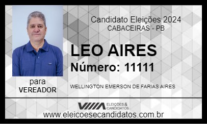 Candidato LEO AIRES 2024 - CABACEIRAS - Eleições