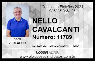 Candidato NELLO CAVALCANTI 2024 - CABACEIRAS - Eleições