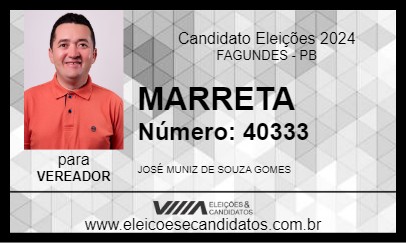 Candidato MARRETA 2024 - FAGUNDES - Eleições