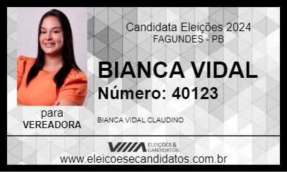 Candidato BIANCA VIDAL 2024 - FAGUNDES - Eleições