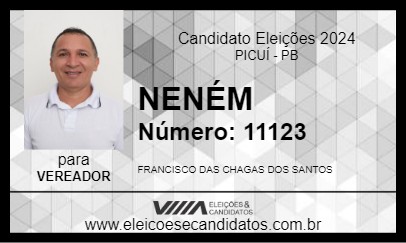 Candidato NENÉM 2024 - PICUÍ - Eleições