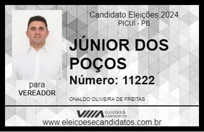 Candidato JÚNIOR DOS POÇOS 2024 - PICUÍ - Eleições