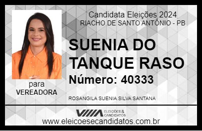 Candidato SUENIA DO TANQUE RASO 2024 - RIACHO DE SANTO ANTÔNIO - Eleições