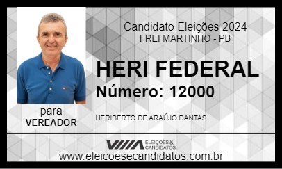 Candidato HERI FEDERAL 2024 - FREI MARTINHO - Eleições