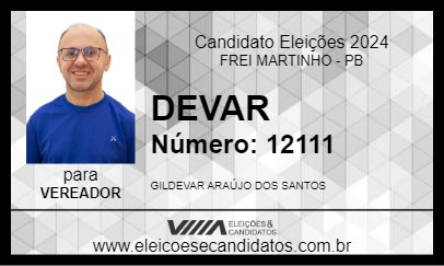 Candidato DEVAR 2024 - FREI MARTINHO - Eleições