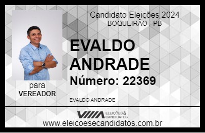 Candidato EVALDO ANDRADE 2024 - BOQUEIRÃO - Eleições