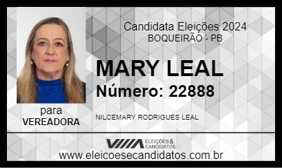 Candidato MARY LEAL 2024 - BOQUEIRÃO - Eleições