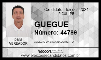 Candidato GUEGUE 2024 - PICUÍ - Eleições