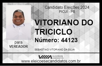 Candidato VITORIANO DO TRICICLO 2024 - PICUÍ - Eleições