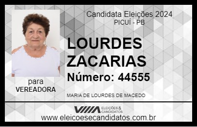 Candidato LOURDES ZACARIAS 2024 - PICUÍ - Eleições