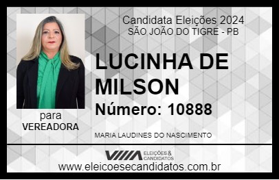 Candidato LUCINHA DE MILSON 2024 - SÃO JOÃO DO TIGRE - Eleições